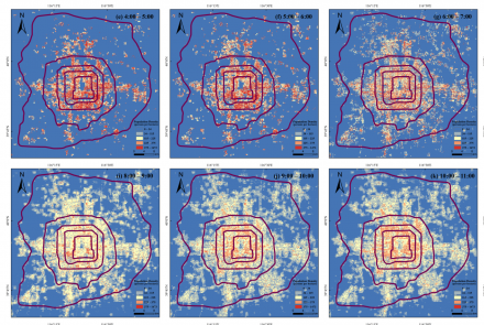 Estimated dynamic population distribution within the Sixth Ring Road in Beijing