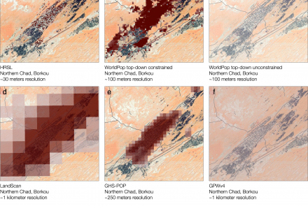 Visual comparison of gridded population datasets